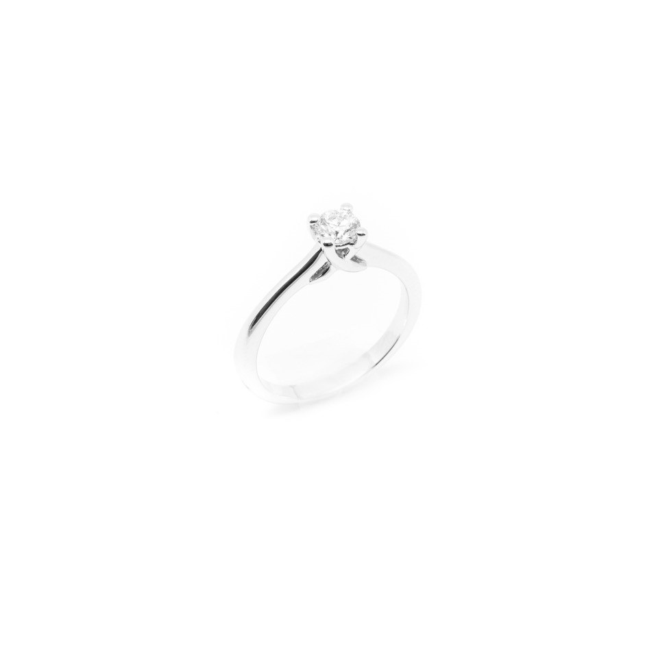 Solitario 4 Griffe Doppio Incrocio 0.30 Ct
