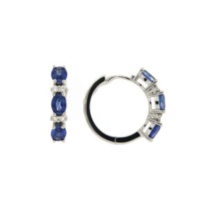 10145 910010145024 MORP28.01 ORECCHINI CERCHIO ZAFFIRI E DIAMANTI