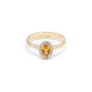 10746 910010746024 MANZ20.01 anello zaffiro giallo ovale 6x4 con diamanti