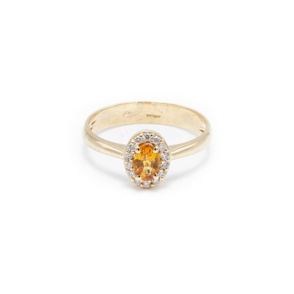 10746 910010746024 MANZ20.01 anello zaffiro giallo ovale 6x4 con diamanti