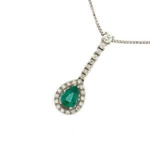 12313 73955719 LF505/S collana smeraldo goccia e diamanti