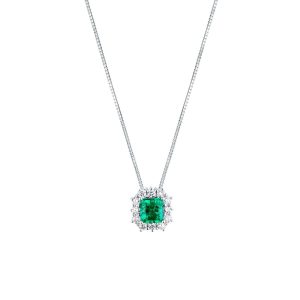 12314 99378097 Z740/SE collana smeraldo ottagonale e diamanti