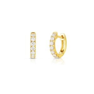 12365 910012365025 MORD11.01 orecchini cerchio oro giallo e diamanti 15 mm