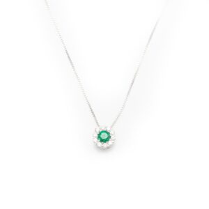 12448 910012448025 MCLP40.01 collana smeraldo taglio brillante e diamanti