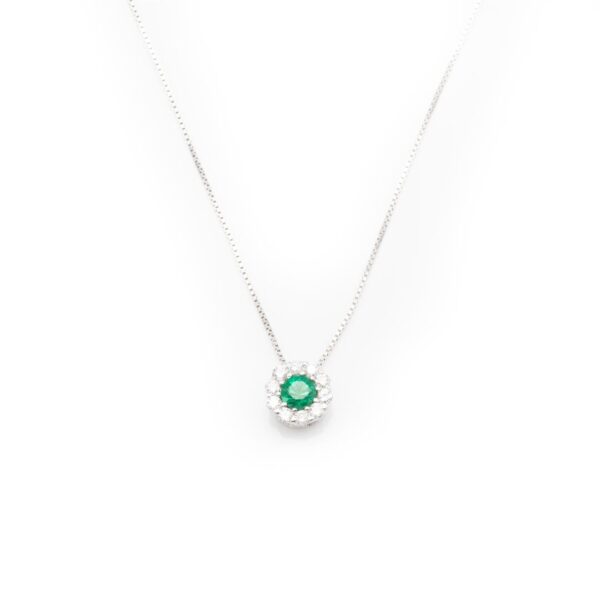 12448 910012448025 MCLP40.01 collana smeraldo taglio brillante e diamanti