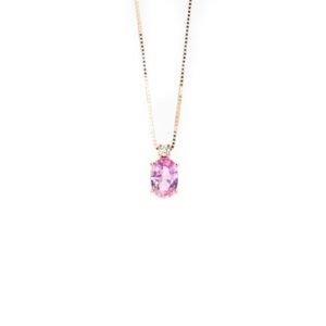 12525 910012525025 MCLP42.01 collana zaffiro trosa ovale 6x4 con diamante