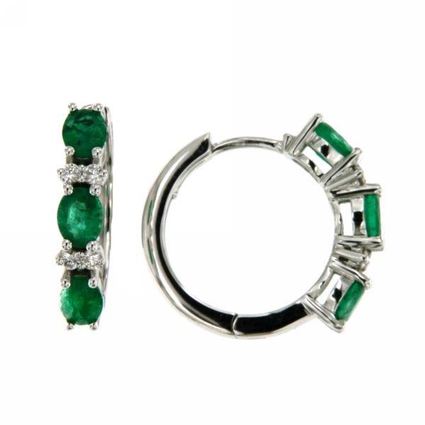 14630 910014630026 MORP40.01 orecchini cerchio smeraldi ovali e diamanti
