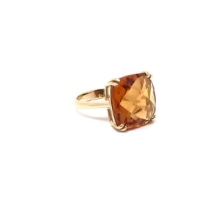 7095 910007095022 MQRZ01.01 anello quarzo citrino taglio cuscino oro giallo