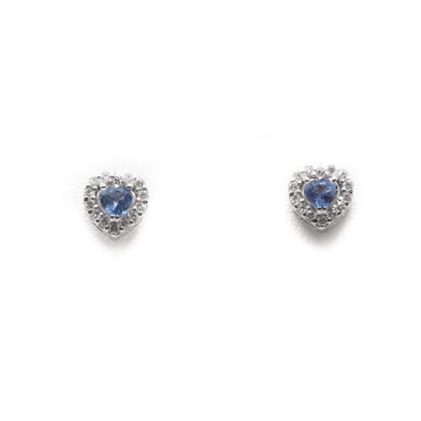 7878 910007878023 MORP24.01 ORECCHINI ZAFFIRO CUORE CON DIAMANTI